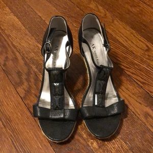 Black wedge heel. Anne Klein